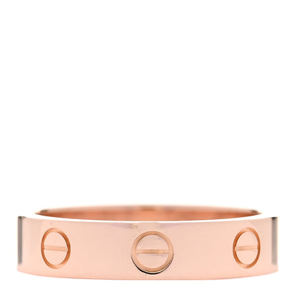 Cartier 18K Pink Gold Diamond 4mm LOVE Wedding Band Ring 51 5.75 3 of 4