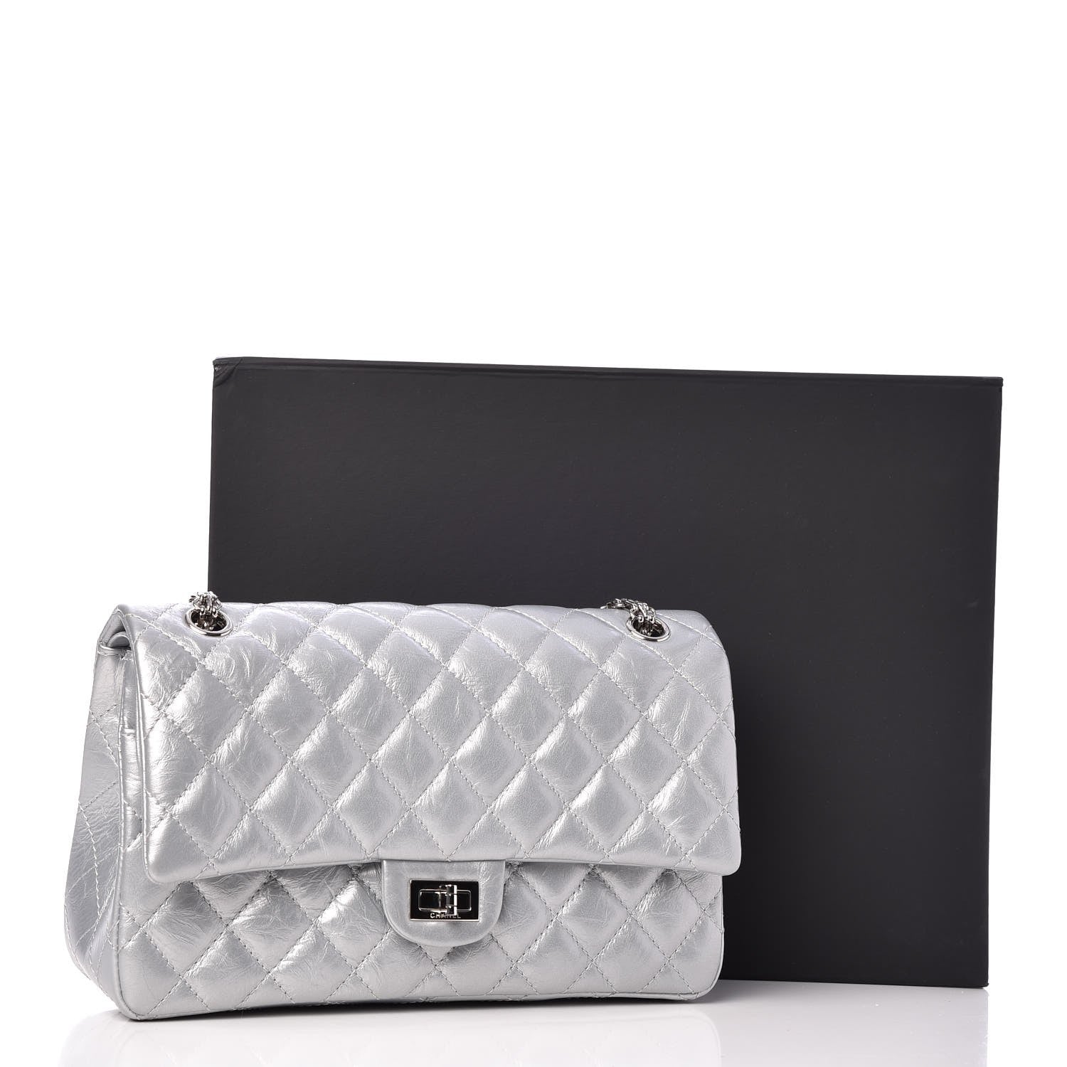 Chanel Metallic Aged Calfskin Quilted 2.55 Reissue 226 Flap Silver 9 of 9