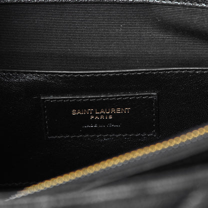 Saint Laurent Sheepskin Matelasse Chevron Monogram Large College Satchel Black 6 of 8