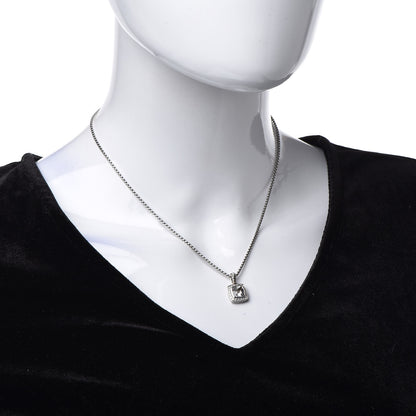 David Yurman Sterling Silver Diamond White Topaz 7mm Petite Albion Pendant Necklace 2 of 6