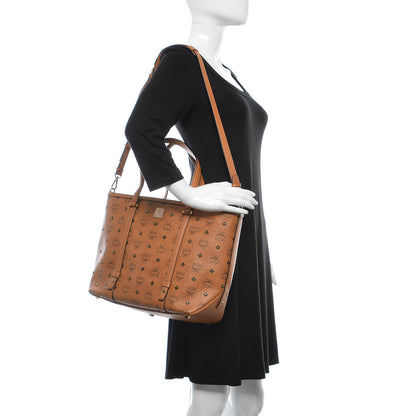 MCM Visetos Studded Medium Shopping Tote Cognac 2 of 14
