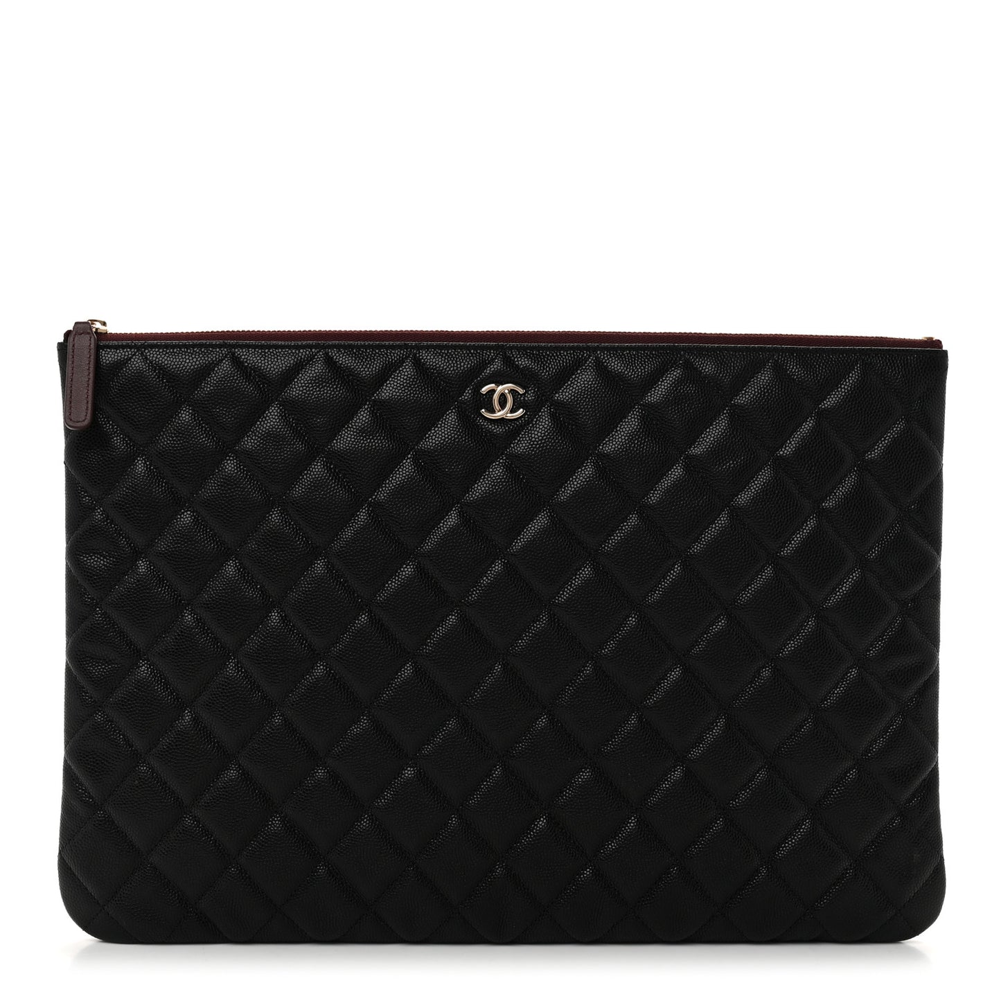 Caviar Quilted Large Cosmetic Case Black