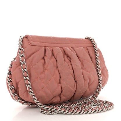 Chanel Washed Lambskin Quilted Medium Chain Around Messenger Salmon 3 of 13