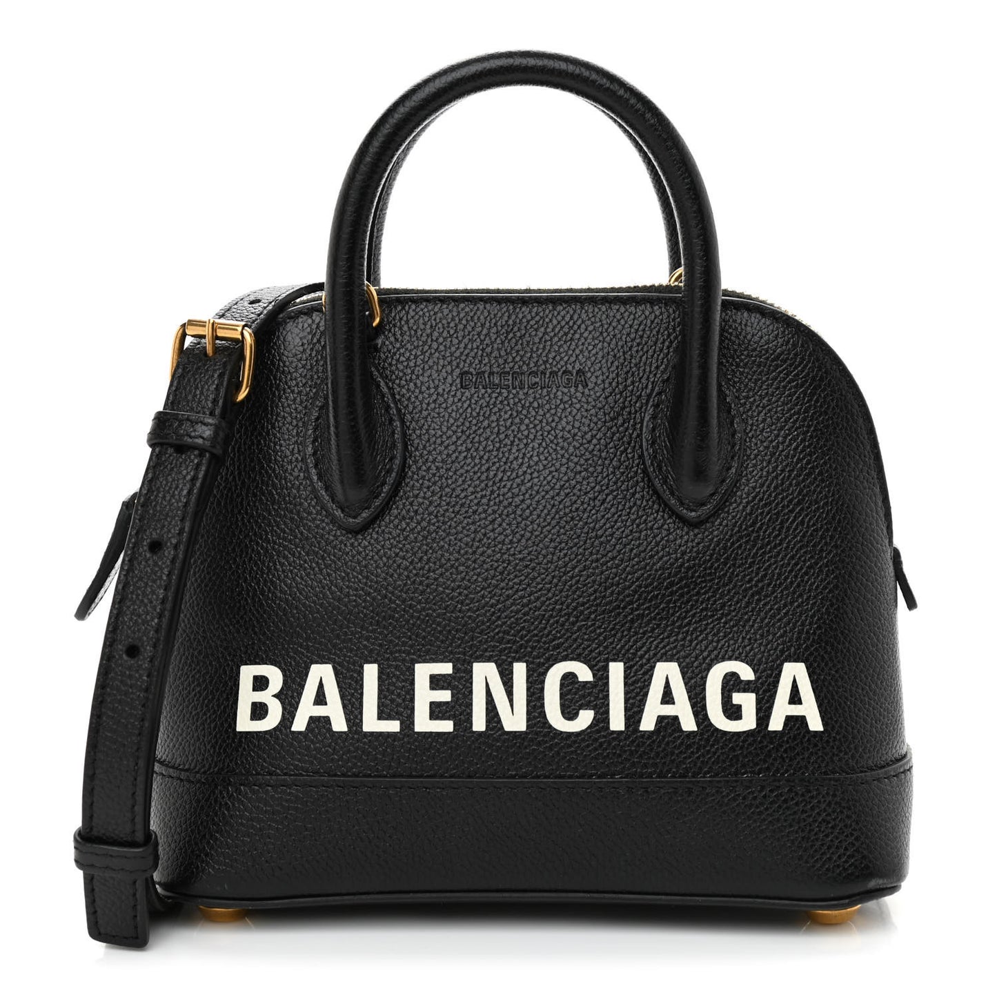 Grained Calfskin XXS Ville Top Handle Bag Black