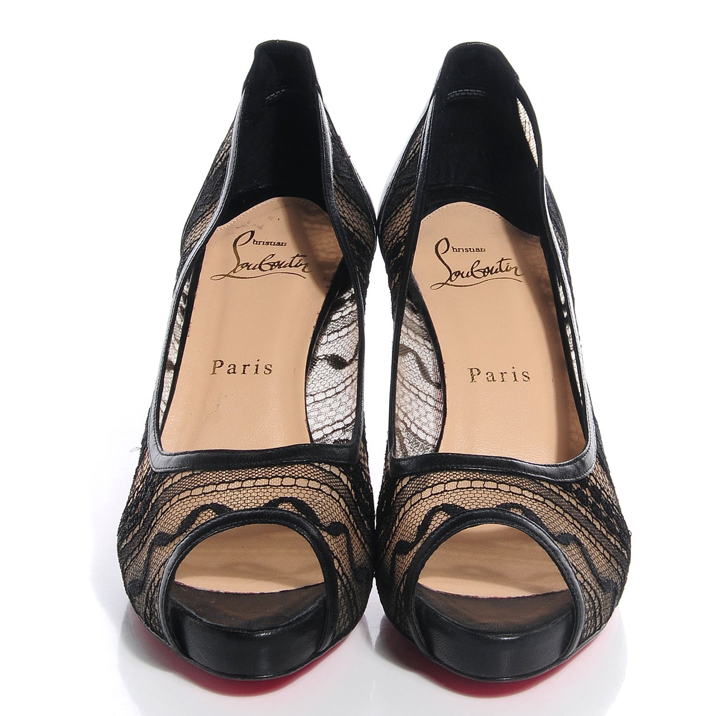 Lace Ambro 90 Platform Peep Toe Pumps 38 Black