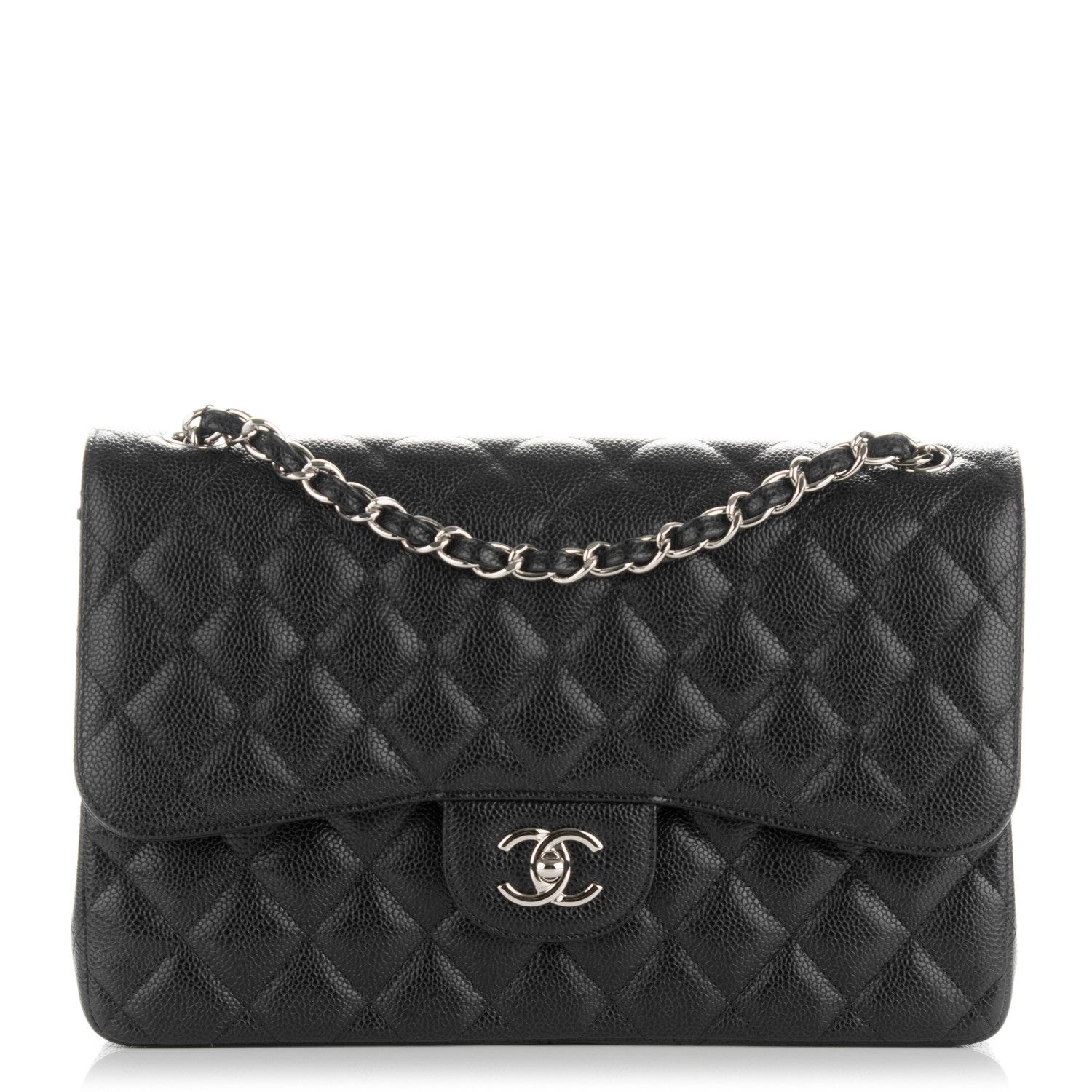 Chanel Caviar Quilted Jumbo Double Flap Black 1 of 8
