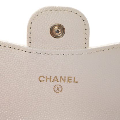 Chanel Caviar Quilted Flap Card Holder On Chain White 6 of 15