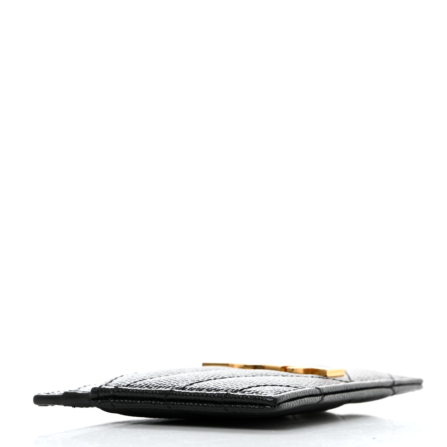 Grain De Poudre Matelasse Chevron Monogram Credit Card Case Black