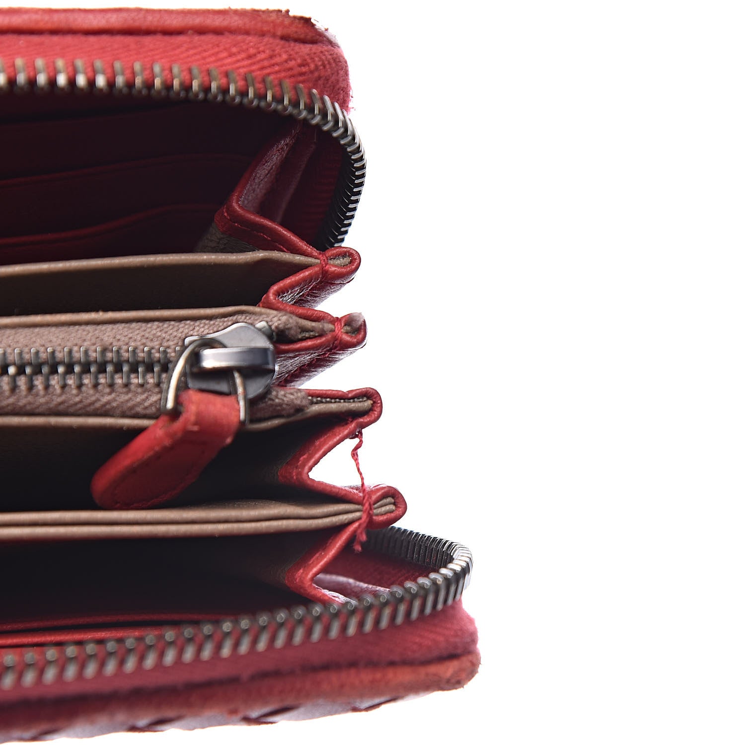 Bottega Veneta Nappa Intrecciato Zip Around Wallet Red 13 of 15