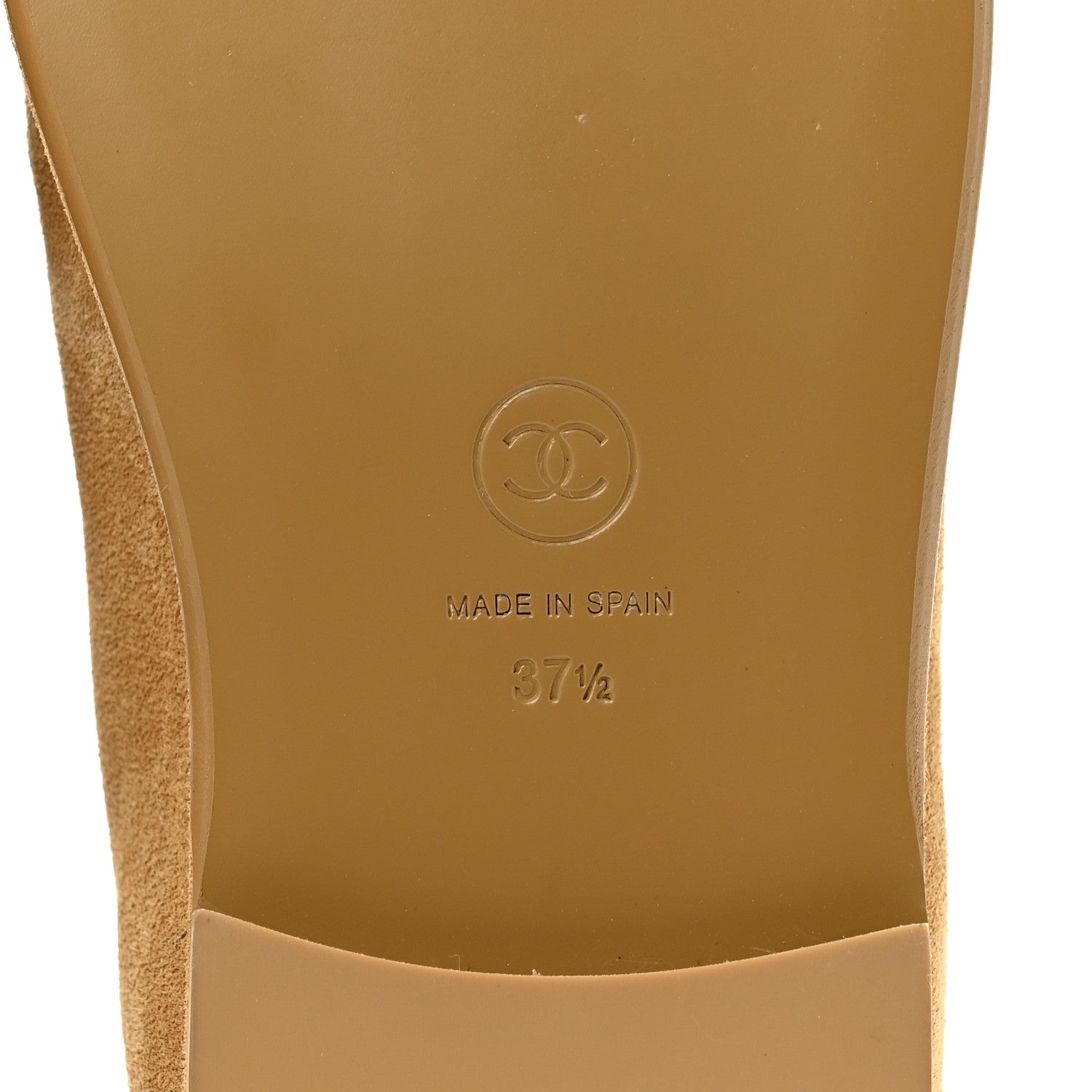 Chanel Suede Calfskin CC Loafers 37.5 Dark Beige 8 of 10