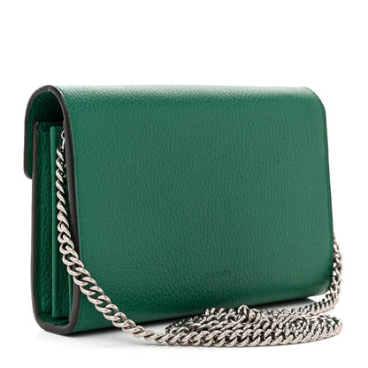 Gucci Calfskin Mini Dionysus Chain Wallet Emerald 3 of 12