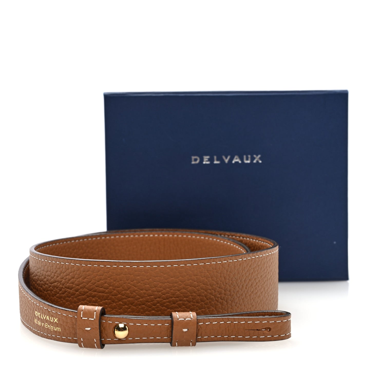 Grained Calfskin Adjustable Strap Brown