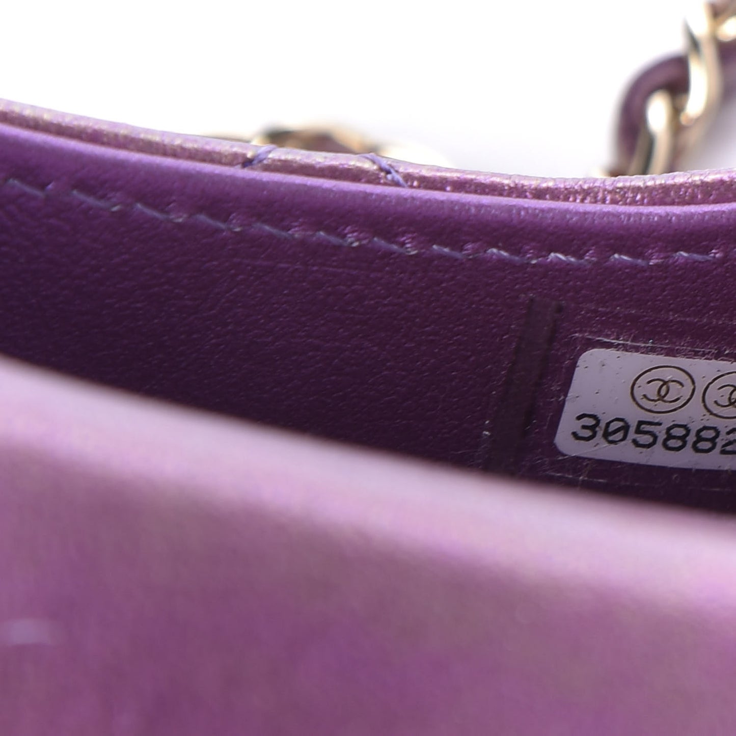 Iridescent Lambskin Quilted Airpods Pro Case Purple