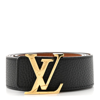 Louis Vuitton Taurillon Calfskin 30mm LV Initiales Reversible Belt 110 44 Black 1 of 5
