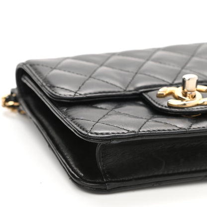 Chanel Lambskin Quilted Crossing Times Mini Flap Black 9 of 10