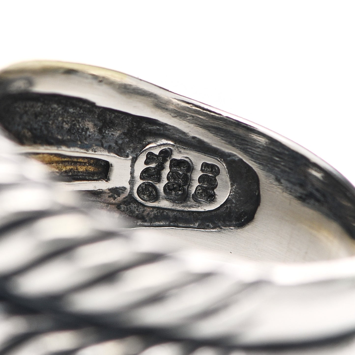 Sterling Silver 18K Yellow Gold Single Loop Labyrinth Ring 56 7.5