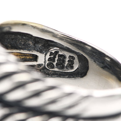 David Yurman Sterling Silver 18K Yellow Gold Single Loop Labyrinth Ring 56 7.5 4 of 4