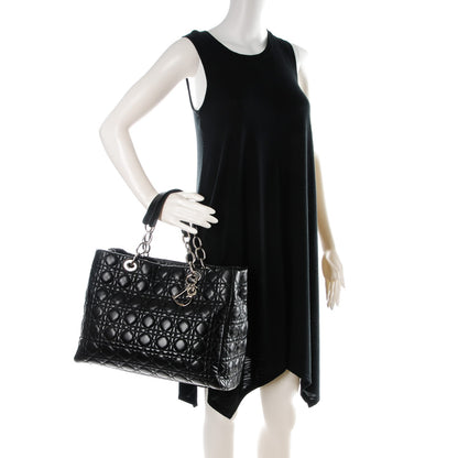 Christian Dior Lambskin Cannage Large Dior Soft Shopping Tote Black 2 of 6