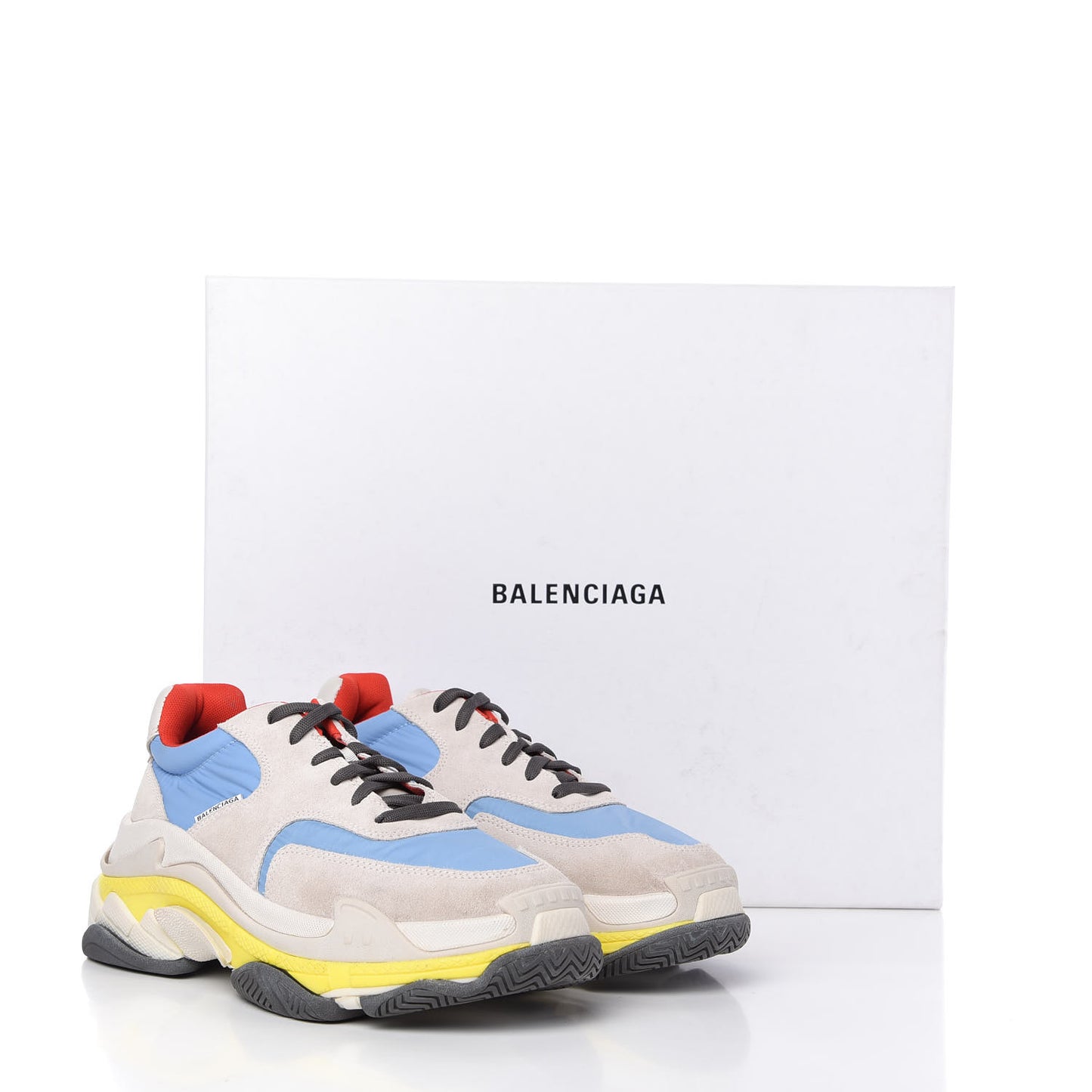 Nylon Suede Womens Triple S 2.0 Sneakers 42 Gris Bleu Rouge