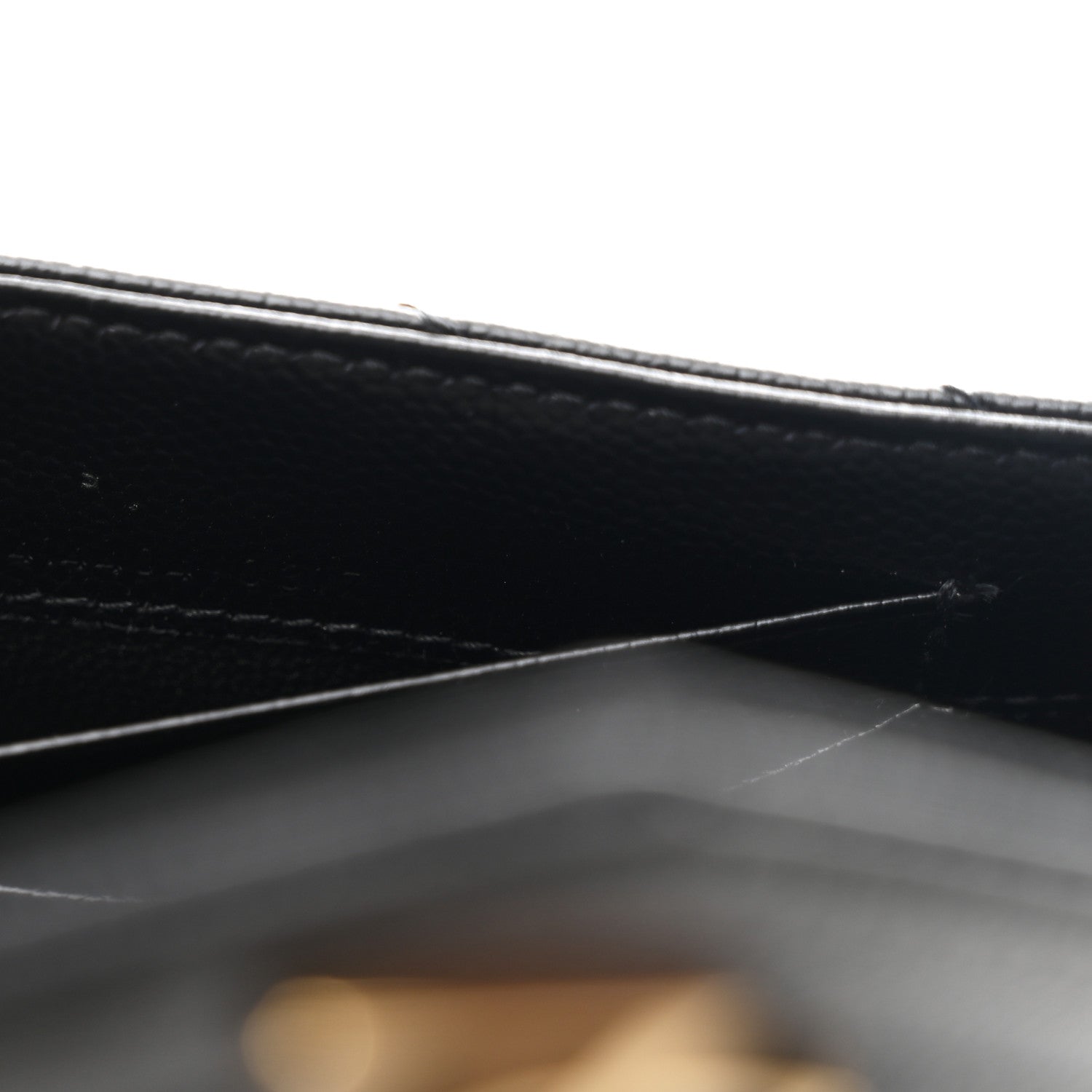 Saint Laurent Grain De Poudre Matelasse Chevron Small Monogram Envelope Wallet Black 7 of 8