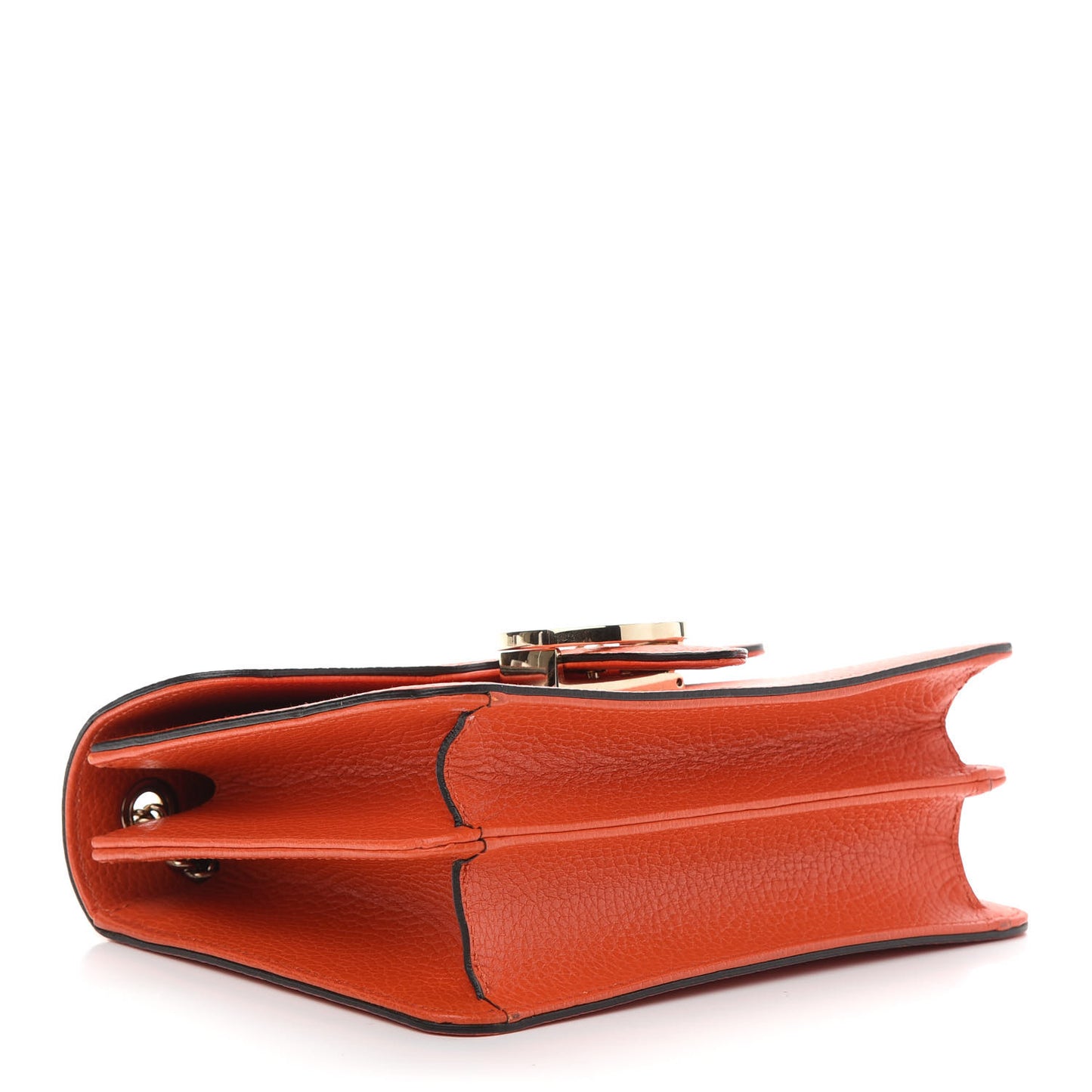 Dollar Calfskin Small Interlocking G Shoulder Bag Sun Orange