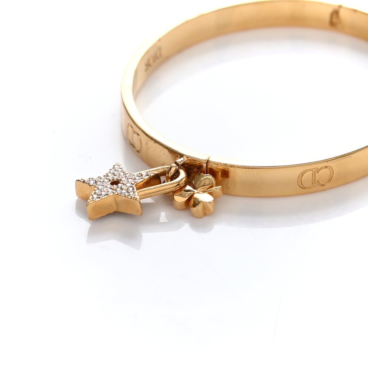 Metal Crystal Lucky Locket Star Bracelet Gold