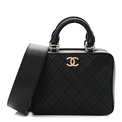 Chanel Calfskin Quilted Travel Kit Vanity Case Black 1 of 11
