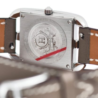 Hermes Stainless Steel Swift 23mm Cape Cod Double Tour Quartz Watch Etoupe 4 of 5