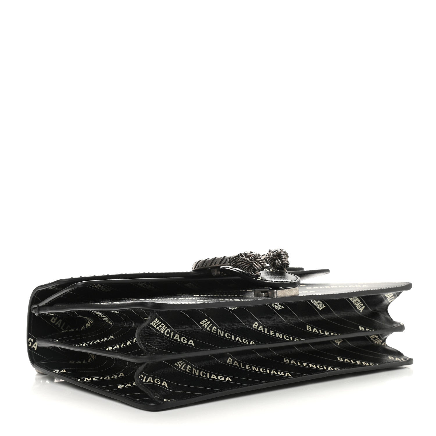 Gucci X BALENCIAGA Calfskin Logo Print Small Dionysus Shoulder Bag Black 4 of 9