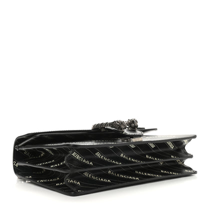 Gucci X BALENCIAGA Calfskin Logo Print Small Dionysus Shoulder Bag Black 4 of 9
