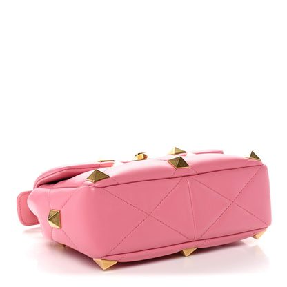 Valentino Garavani Nappa Medium Roman Stud Shoulder Bag Flamingo Pink 4 of 9