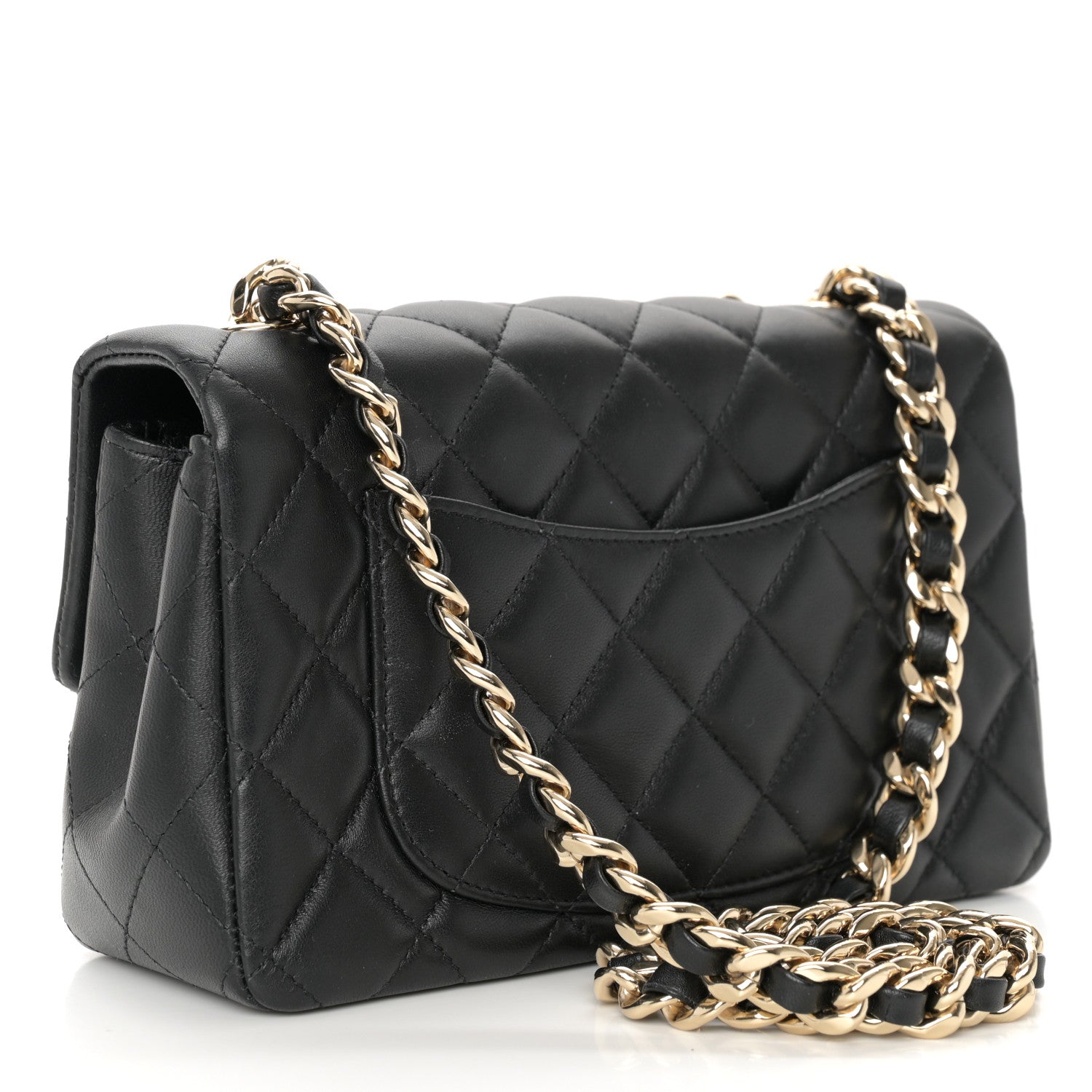 Chanel Lambskin Quilted Mini Coco Charms Rectangular Flap Black 3 of 10