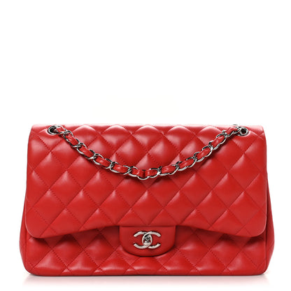Chanel Lambskin Quilted Jumbo Double Flap Red 1 of 10