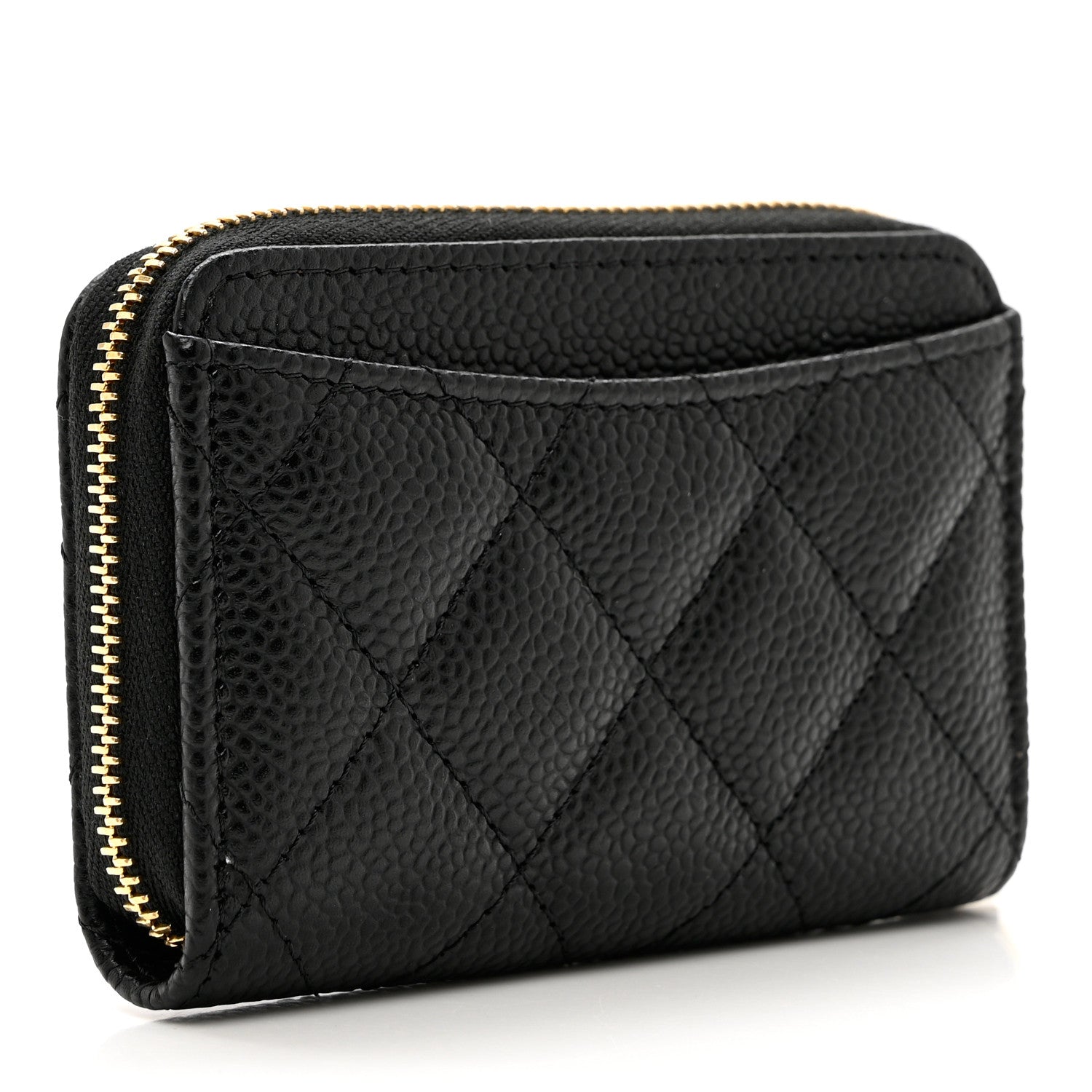 Chanel Caviar Quilted Zip Coin Purse Black 3 of 7