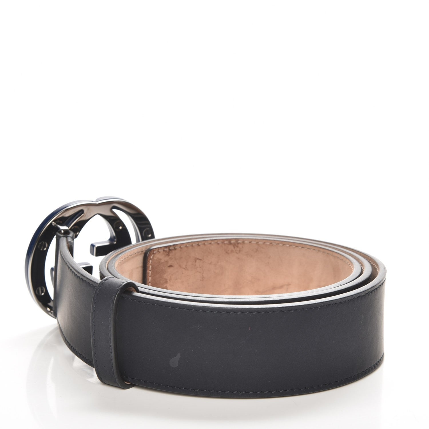 Gucci Calfskin Interlocking G Belt 100 40 Blue 3 of 6