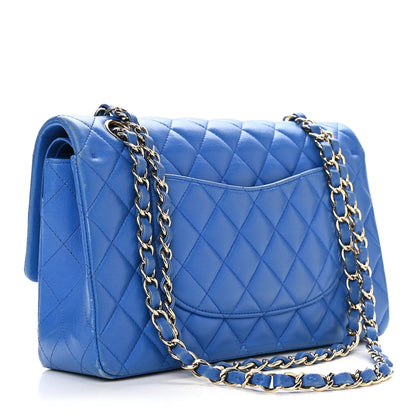 Chanel Lambskin Quilted Medium Double Flap Blue 3 of 15