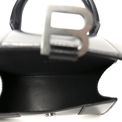 Balenciaga Metallic Calfskin Hourglass Top Handle Bag XS Gunmetal 5 of 11