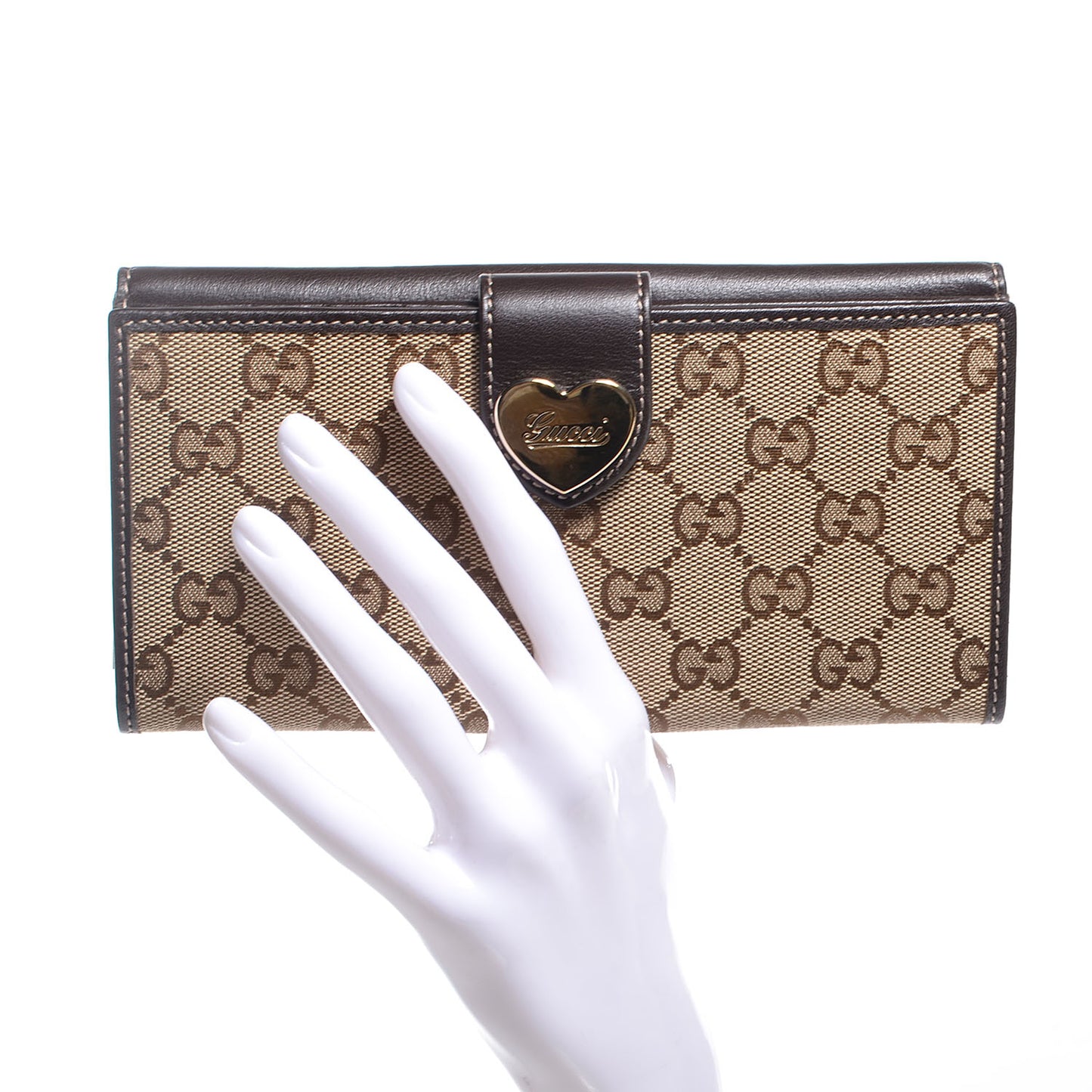 Monogram Heart Continental Wallet Brown
