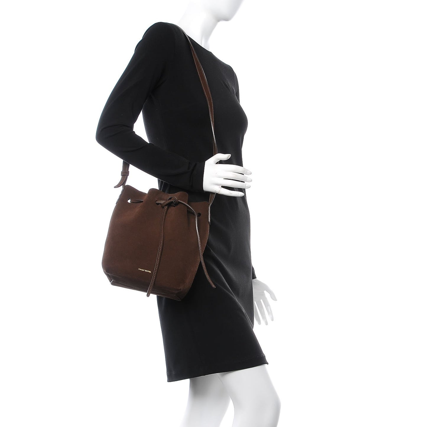 Suede Mini Bucket Bag Chocolate