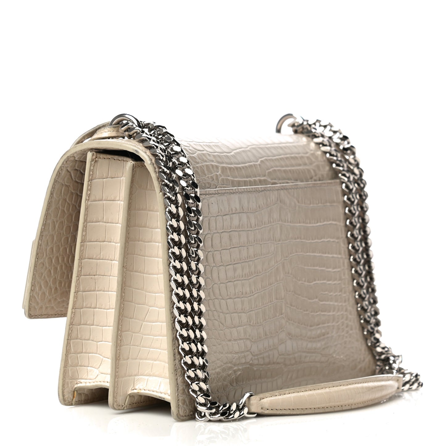 Calfskin Crocodile Embossed Medium Monogram Sunset Blanc Vintage