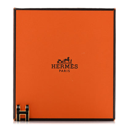 Hermes Lacquered Gold Pop H Pendant Black 5 of 5