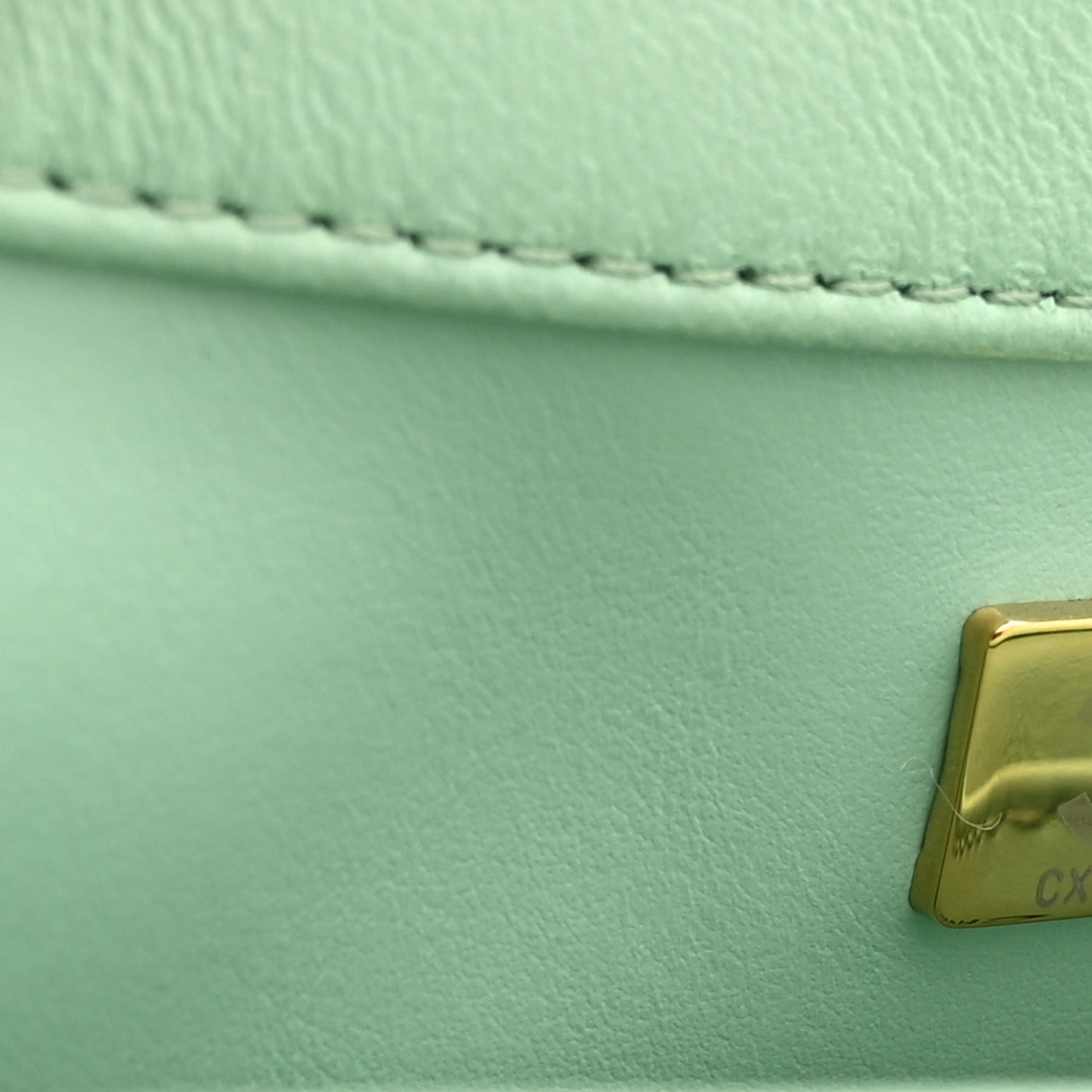 Lambskin Quilted Pearl Small Flap Light Green