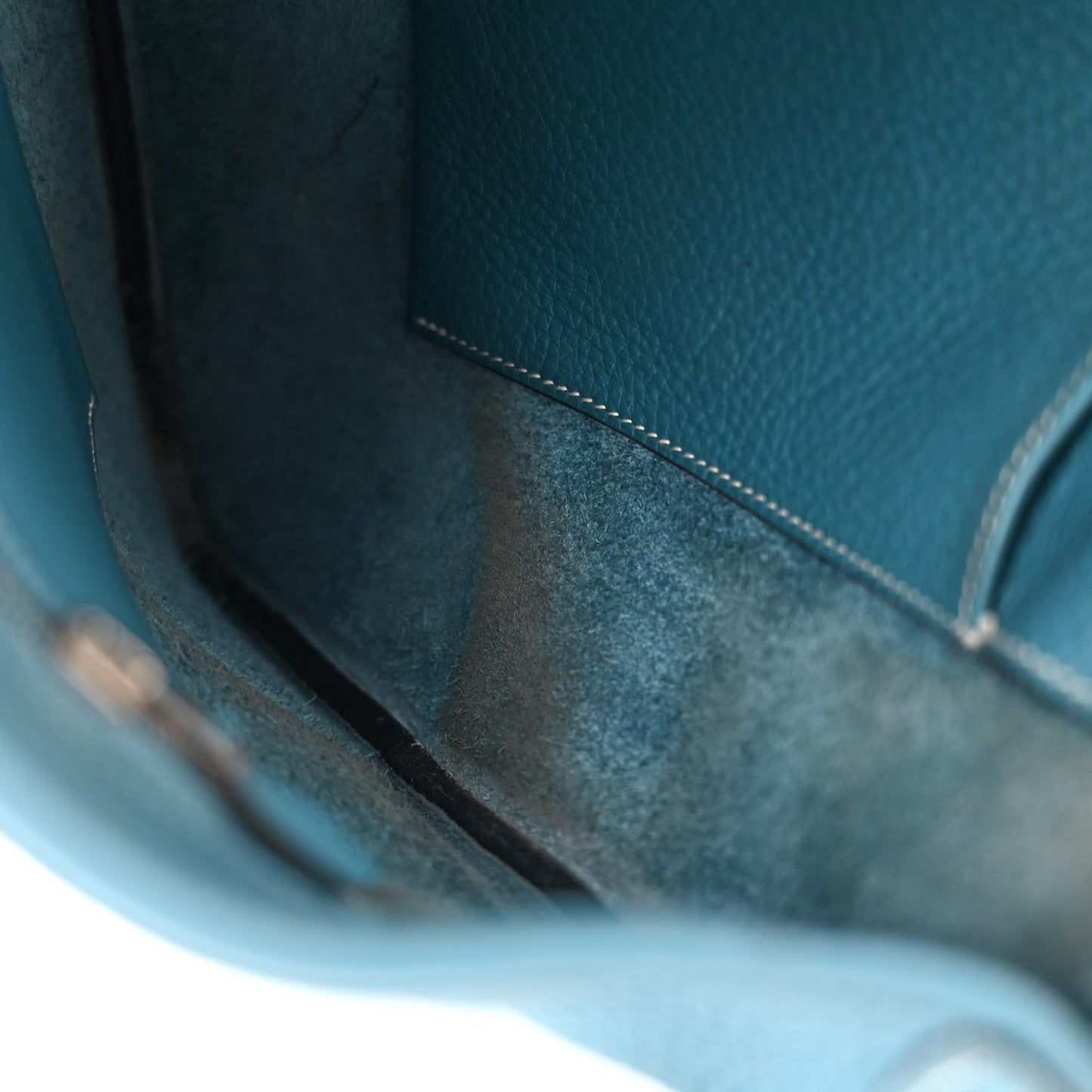 Taurillon Clemence Trim II 35 Shoulder Bag Blue Jean
