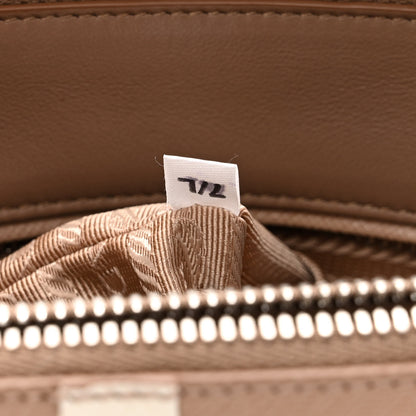 Prada Saffiano Baiade Small Galleria Double Zip Tote Cammeo White 7 of 10