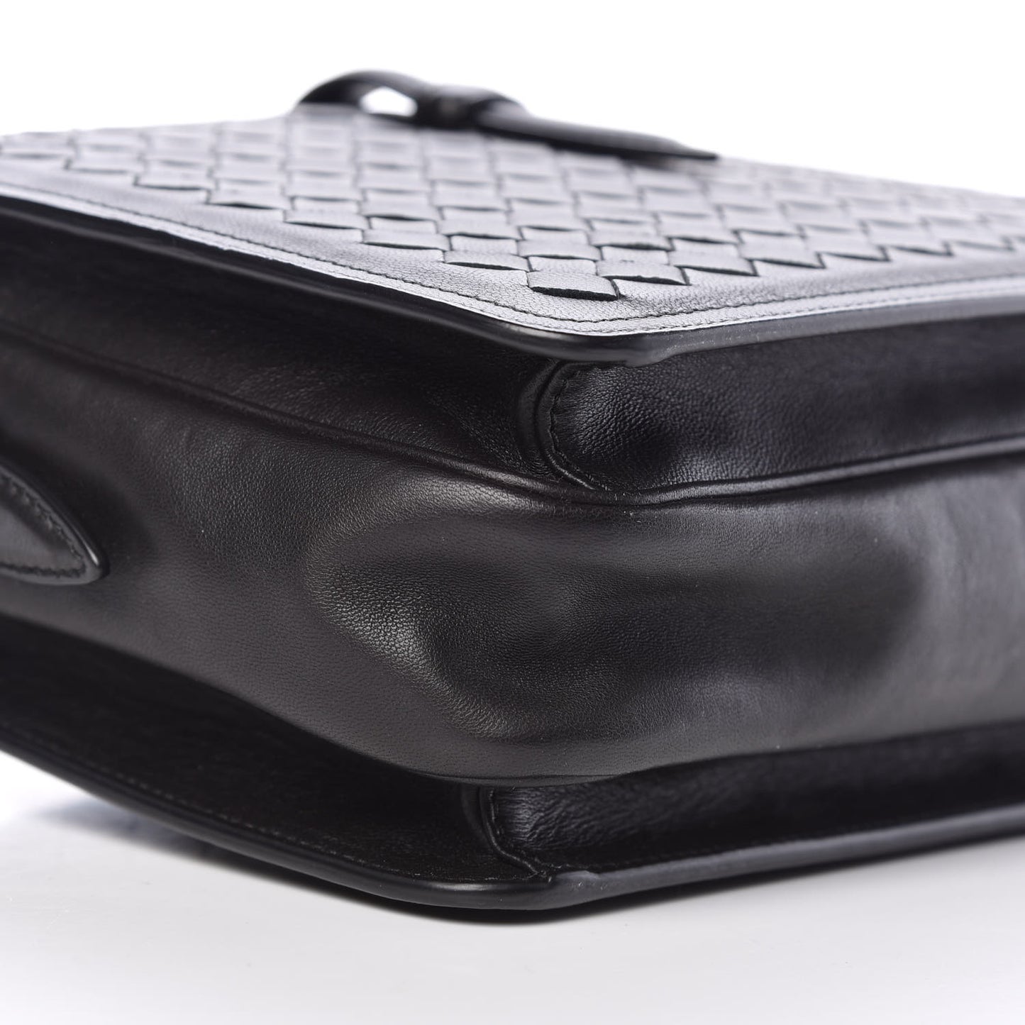 Nappa Intrecciato Medium Camera Shoulder Bag Black