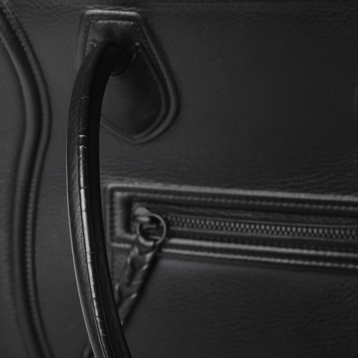 Celine Supple Calfskin Medium Phantom Luggage Black 9 of 10