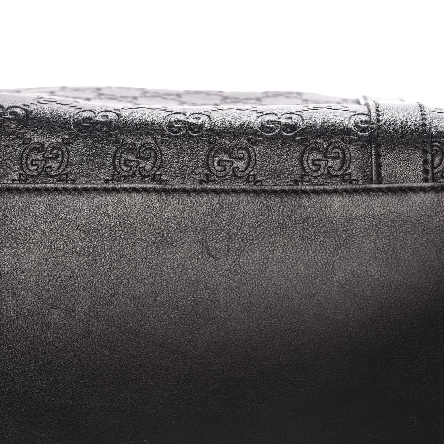 Guccissima Large GG Charm Convertible Dome Satchel Black