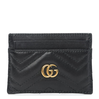Gucci Calfskin Matelasse GG Marmont Card Holder Black 1 of 6