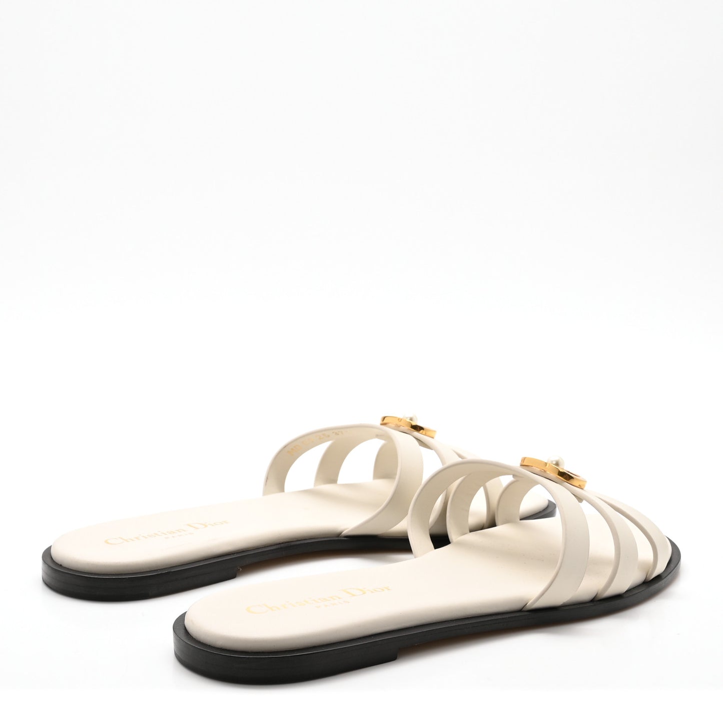 Calfskin 30M Slide Sandals 37.5 White