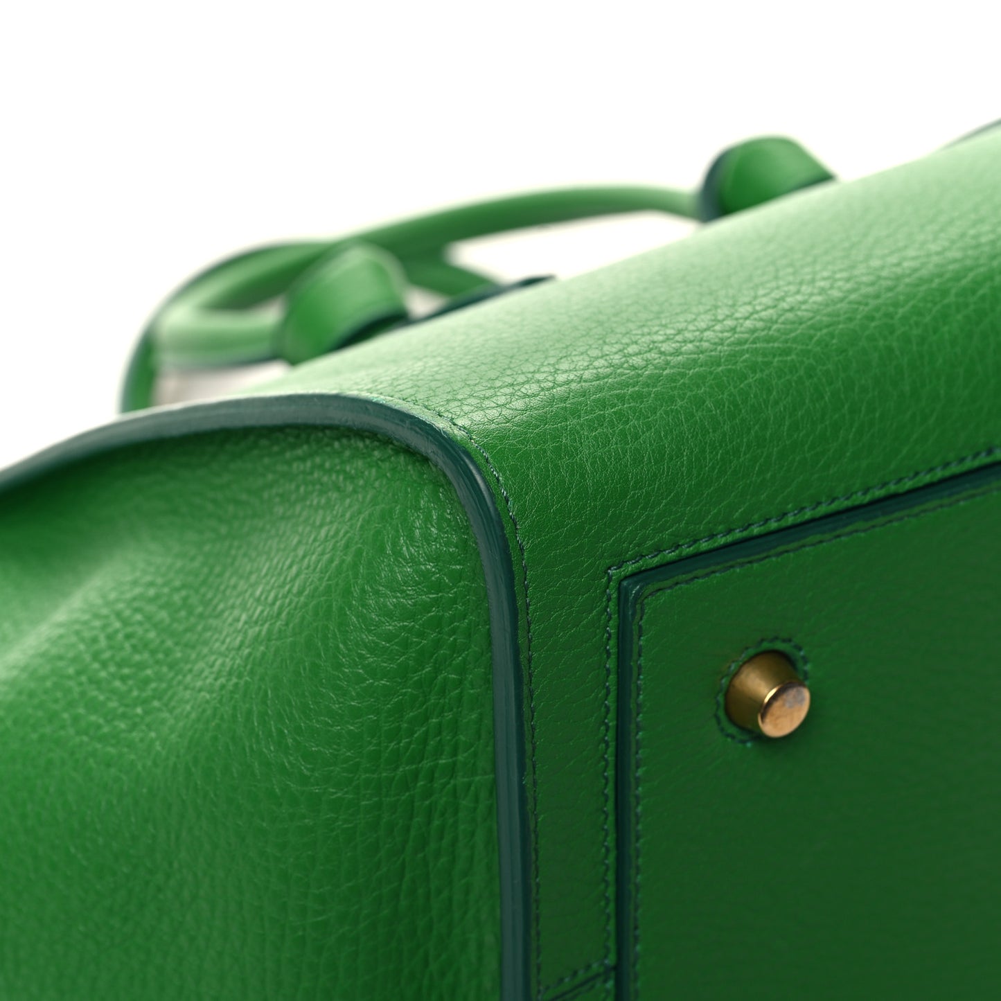 Crisped Calfskin Small Tie Knot Tote Grass Green